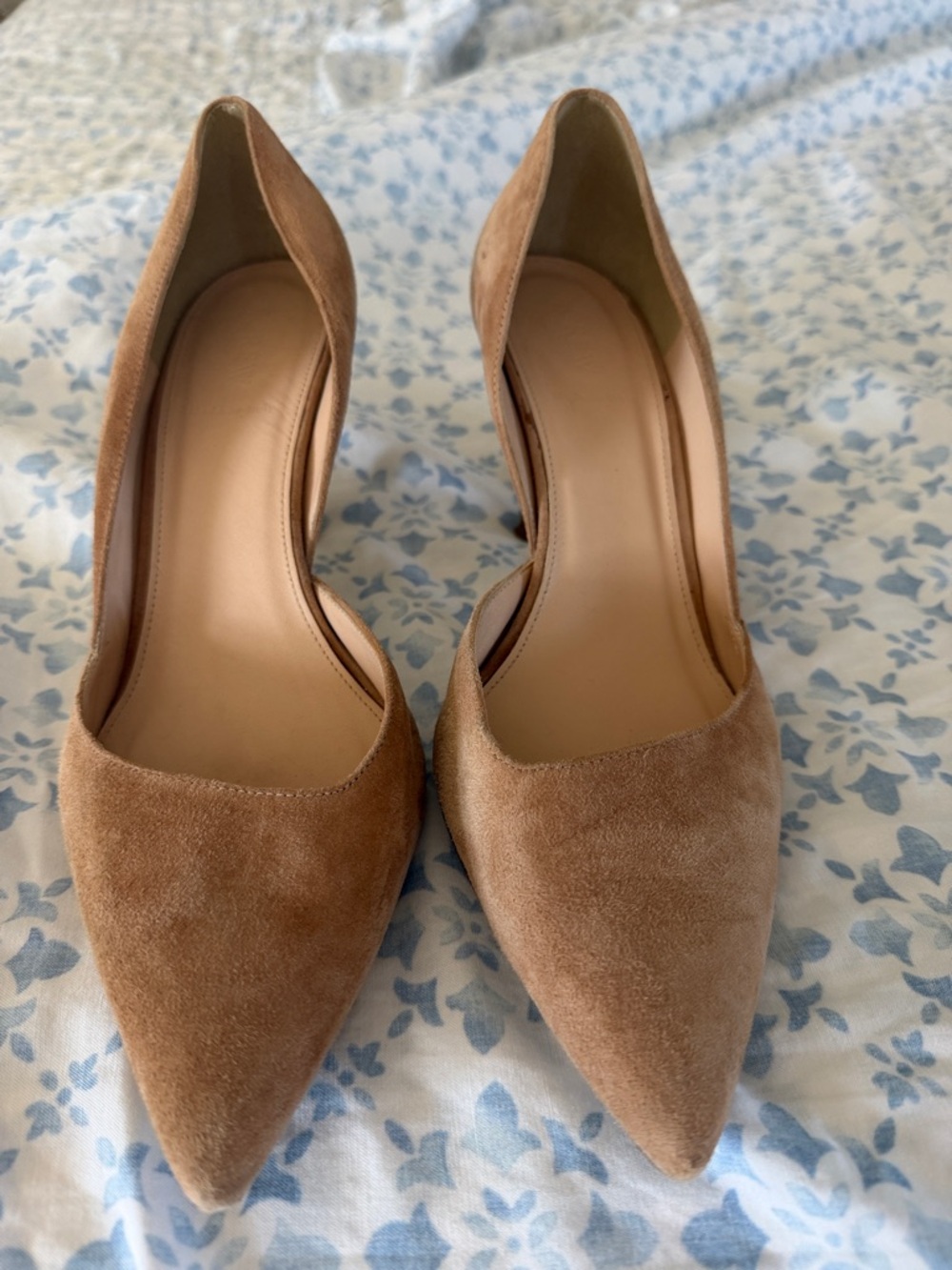 J. Crew Camel Suede Pointed D'Orsay Pumps